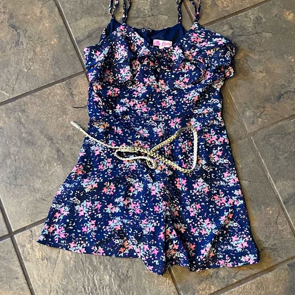 Candies Romper with gold belt size small